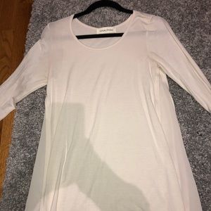White long sleeve tee dress